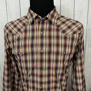 Orvis Men's Large Multicolor Check Nylon Vented Long Sleeve Button-Front Shirt